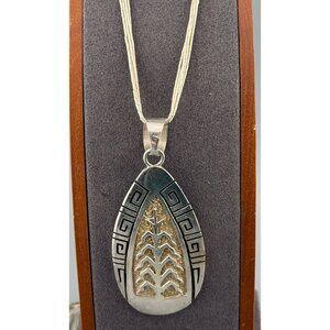 Vintage Richard Begay Pendant Navajo Sterling Tree of Life Liquid Silver 5 Stran